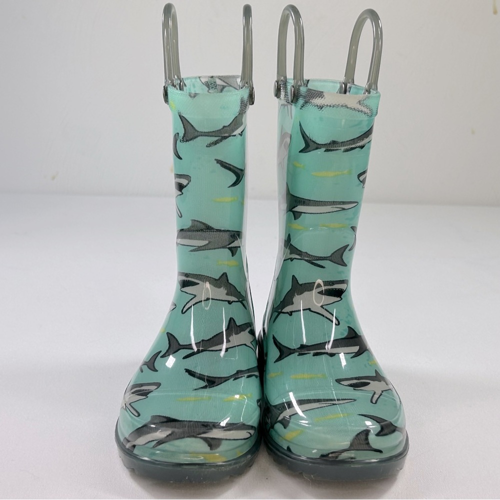 Western Chief Shark Chase Lighted Rain Boots Sz 10T - Picture 3 of 13